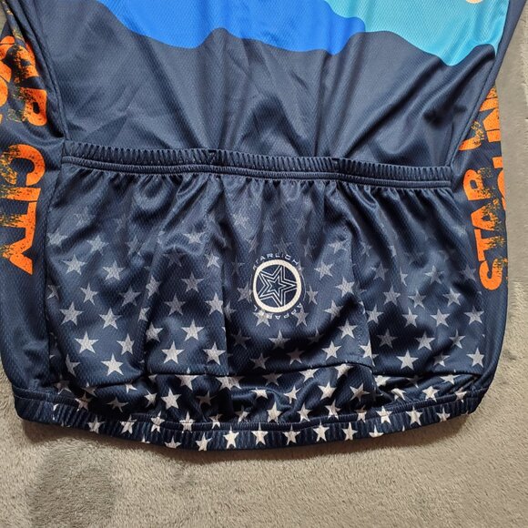 Starlight Active Club Full Zip 3 Pockets Star City Cycling Orange Blue Men Sz L - Picture 12 of 15